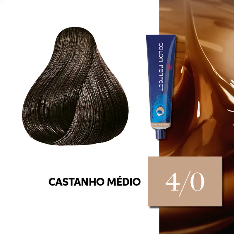 Wella Professionals Color Perfect 4/0 Castanho Médio - Coloração Permanente 60g