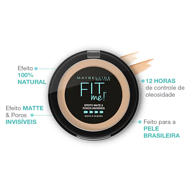Maybelline Fit Me! N03 Médio Claro Neutro - Pó Compacto Matte 10g