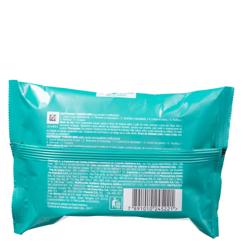 Neutrogena Purified Skin 7 em 1 - Lenço Demaquilante (25 Unidades)