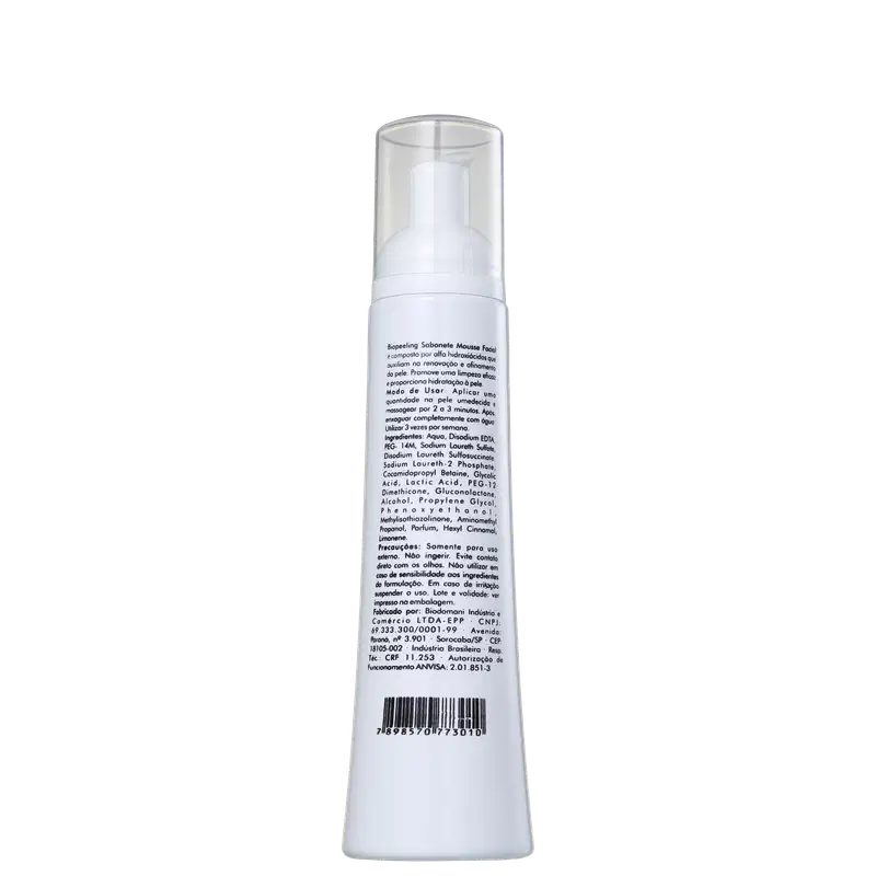 Biomarine Biopeeling Ácido Glicólico - Mousse de Limpeza Facial 140ml