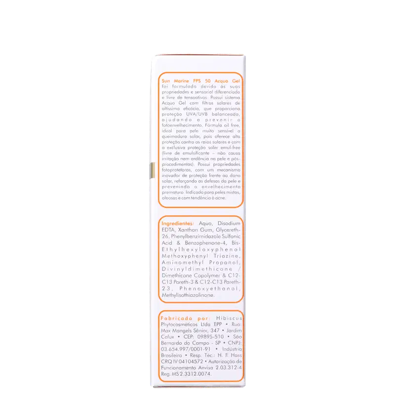 Biomarine Sun Marine Acqua Gel FPS 50 - Protetor Solar Facial 60g