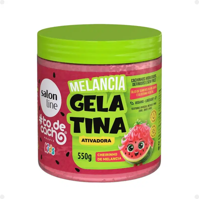 Kit Salon Line Kids: Shampoo e Condicionador + Gelatina Ativadora Melancia