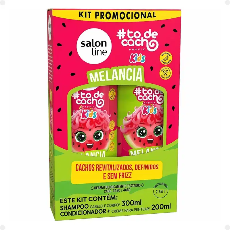 Kit Salon Line Kids: Shampoo e Condicionador + Gelatina Ativadora Melancia