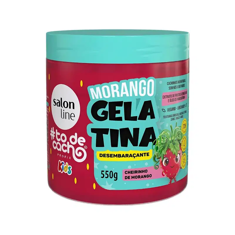 Kit Salon Line Kids: 1 Creme para Pentear e 1 Gelatina Desembaraçante Morango