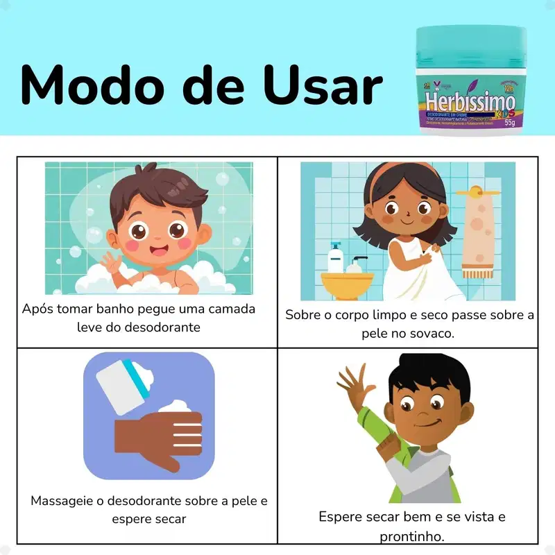 Desodorante Creme Herbissimo Kids 55g