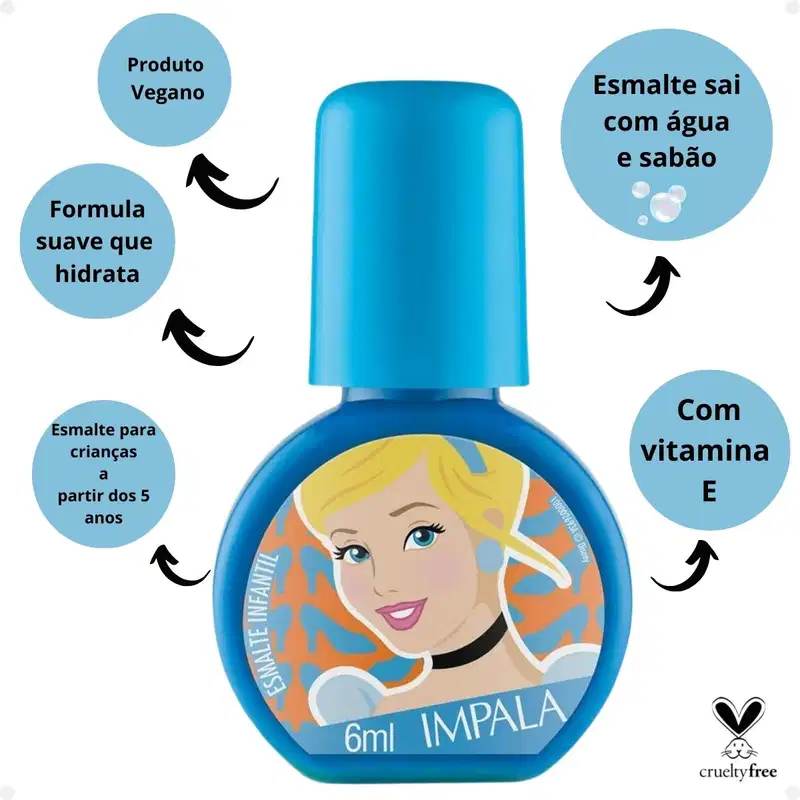 Esmalte Infantil Impala Disney Gentileza Gera Mágia 6ml
