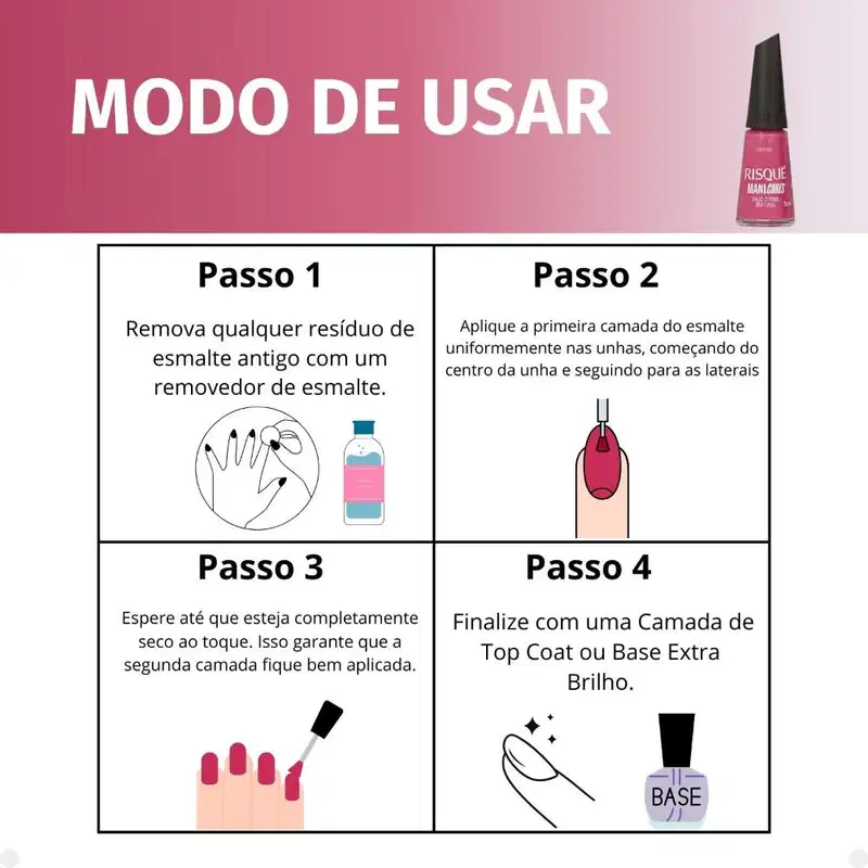 Esmalte Cremoso Risqué ManiCores Faço o Pinx em Casa 8ml