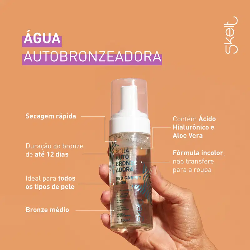 Skelt Red Carpet Glow - Água Autobronzeadora Corporal 150ml
