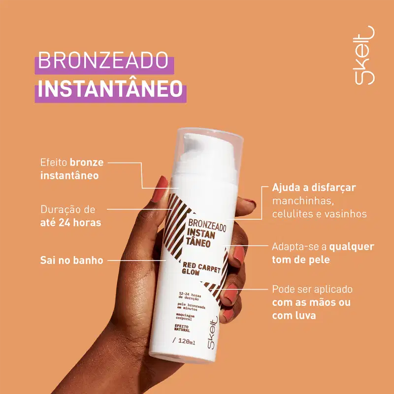 Skelt Red Carpet Glow Bronzeado Instantâneo - Autobronzeador Corporal 120ml