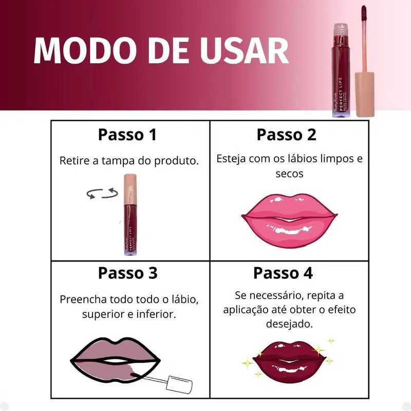 Batom Líquido Ruby Rose Perfect Lips Fearless HB-L6200-1