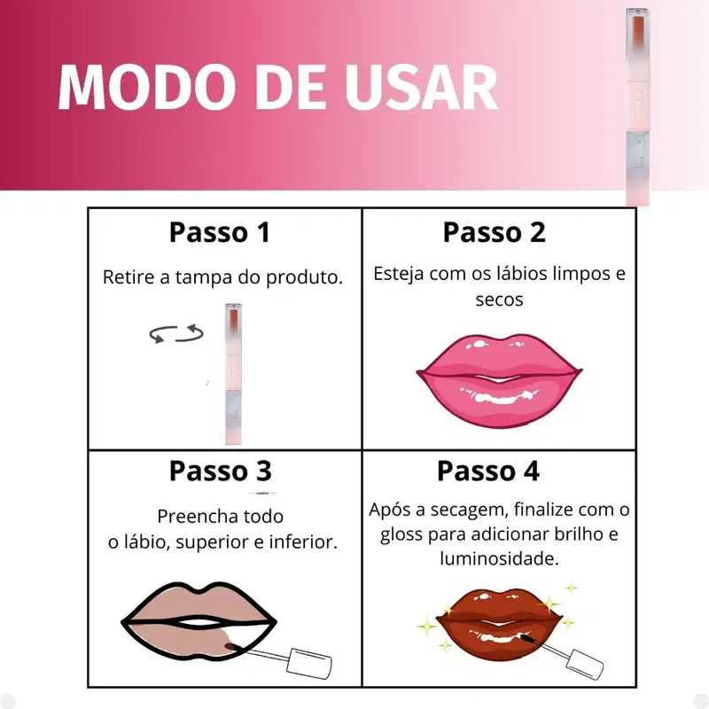 Batom Duo Ruby Rose Duo Kiss DK08 HB-L6203-8