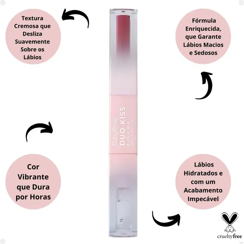 Batom Duo Ruby Rose Duo Kiss DK11 HB-L6203-11
