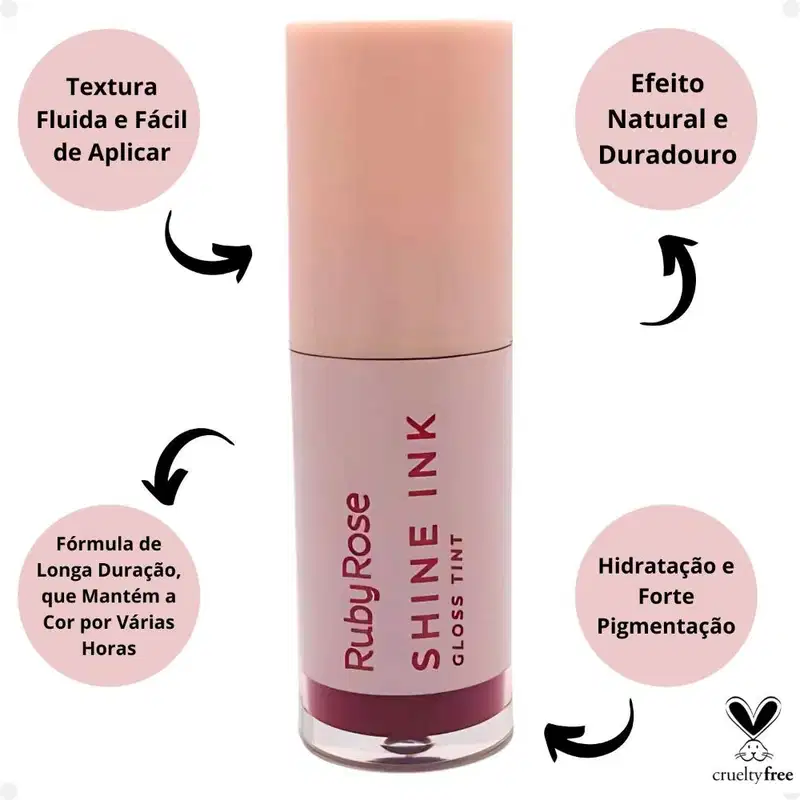 Kit Ruby Rose Shine Ink Gloss Tint: SI10, SI20, SI30, SI40, SI50 e SI60