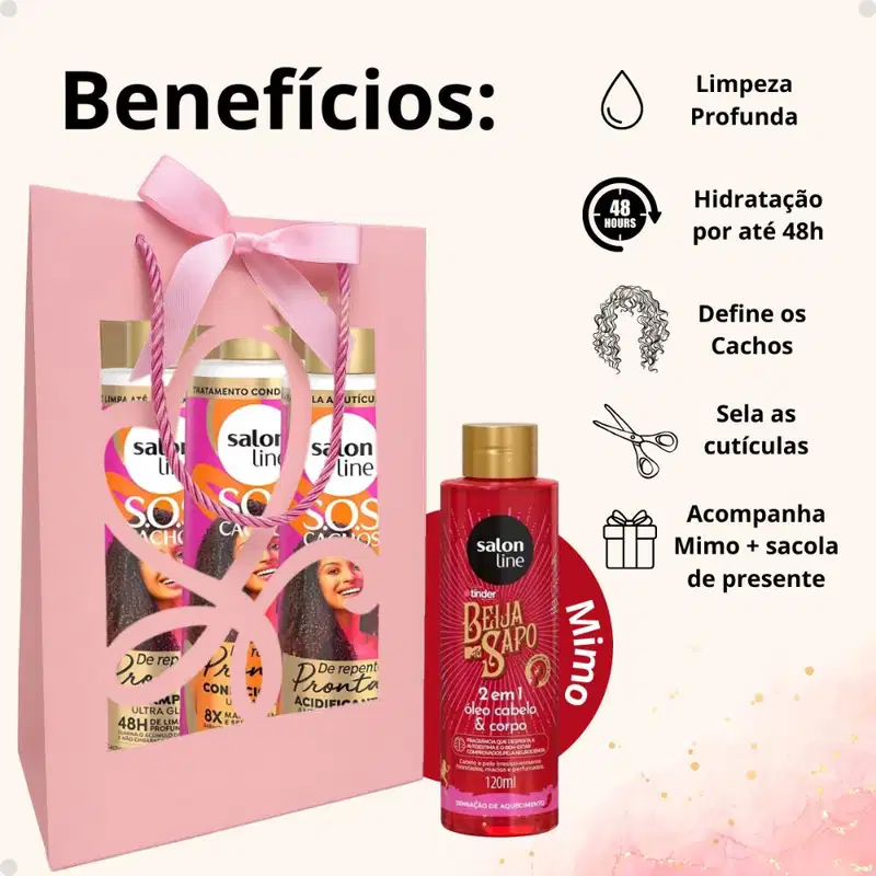 Kit Presente Salon Line De Repente Pronta: Shampoo, Condicionador e Acidificante + Mimo Exclusivo