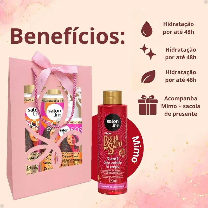 Kit Presente Salon Line De Repente Pronta!: Shampoo, Condicionador e Creme Fluido + Mimo Exclusivo