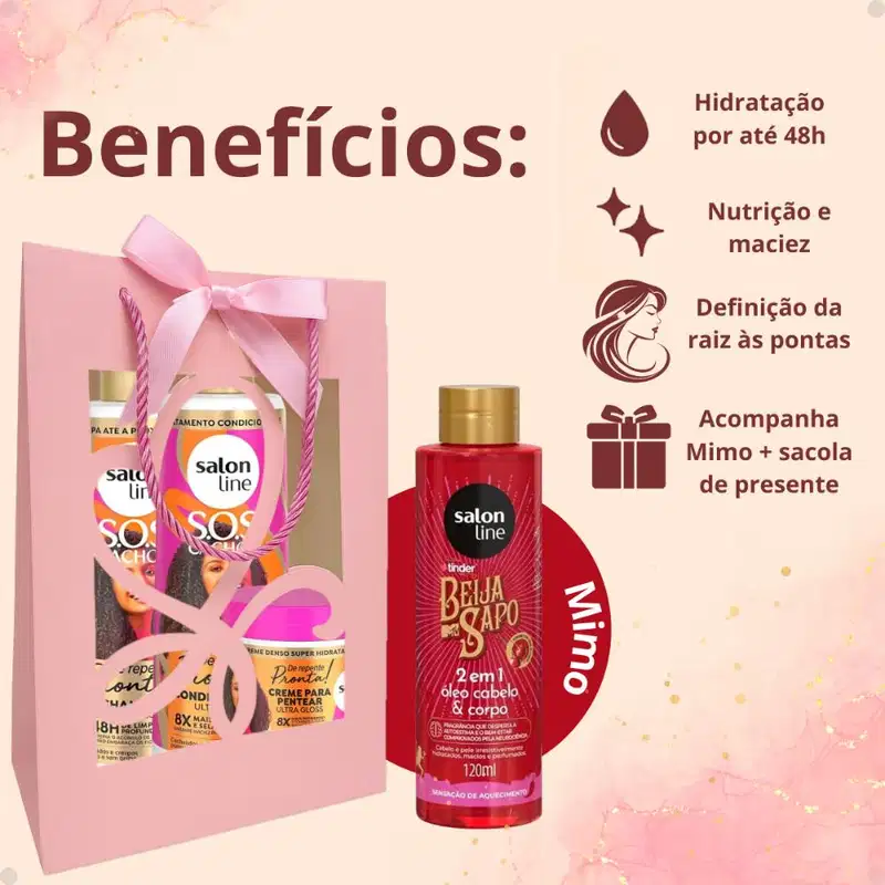 Kit Presente Salon Line De Repente Pronta!: Shampoo, Condicionador e Creme Pentear + Mimo Exclusivo