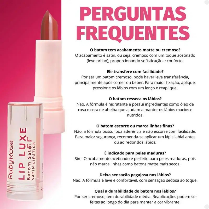 Batom Satin Ruby Rose Lip Luxe LL70 Hb-L6000-7