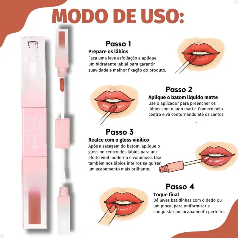 Batom Duo Ruby Rose Duo Kiss DK06 HB-L6203-6