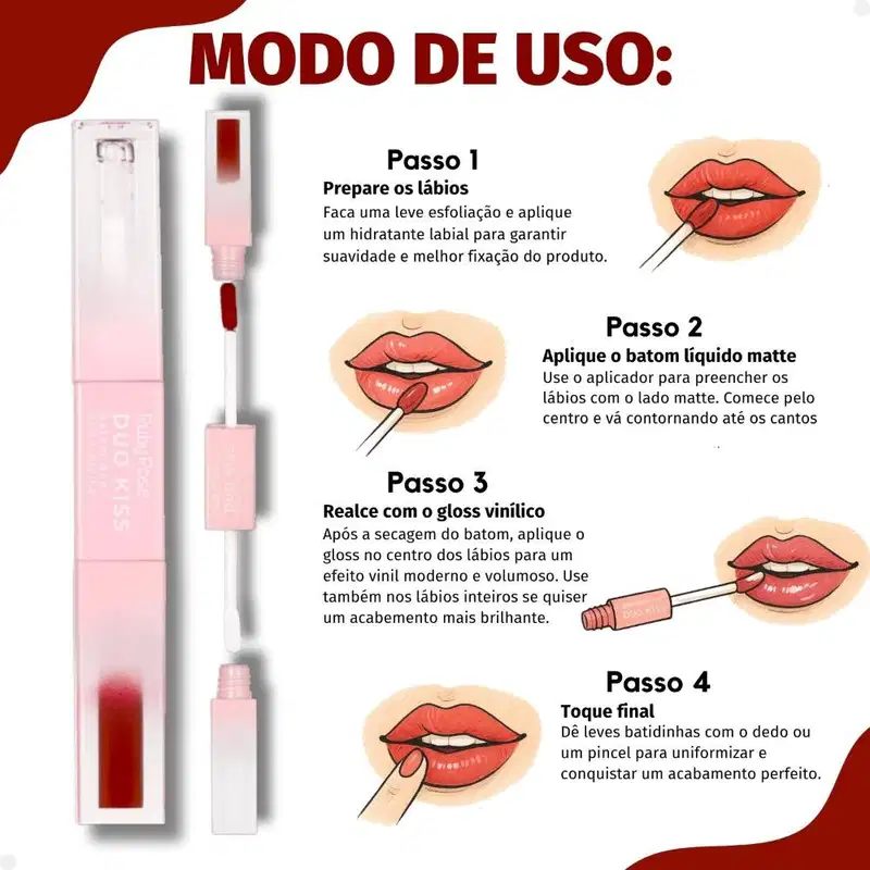 Batom Duo Ruby Rose Duo Kiss DK04 HB-L6203-4