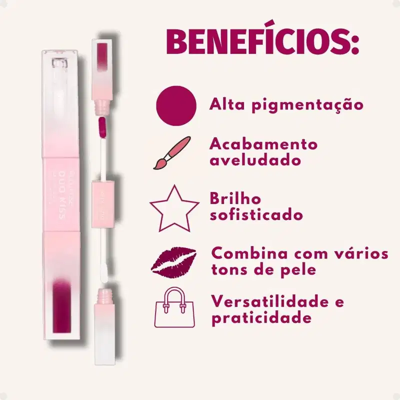 Batom Duo Ruby Rose Duo Kiss DK03 HB-L6203-3