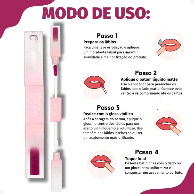 Batom Duo Ruby Rose Duo Kiss DK03 HB-L6203-3