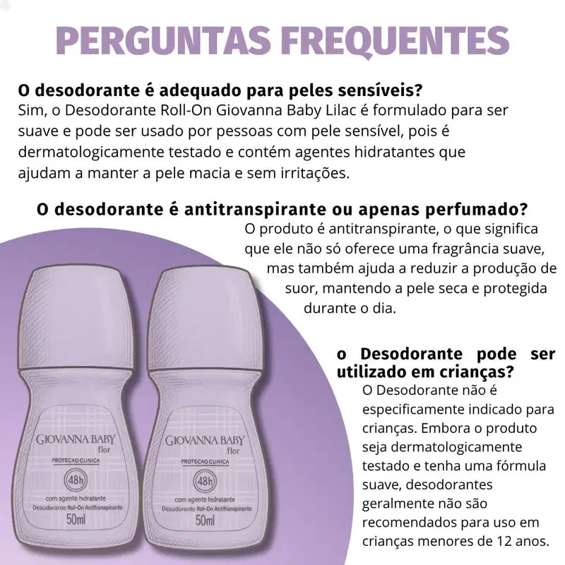 Kit Desodorante Roll-on Giovanna Baby Lilac Com 2