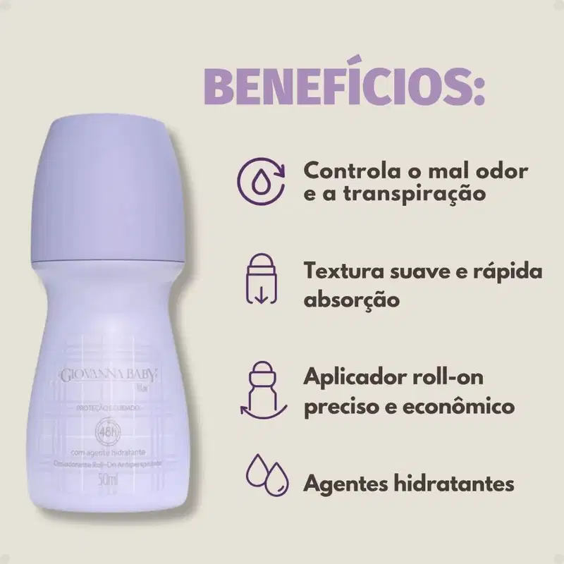 Kit Desodorante Roll-on Giovanna Baby Lilac Com 2