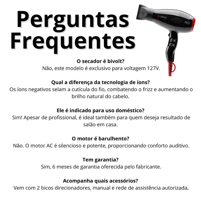 Secador Mq Professional Ionize 127v 2200w