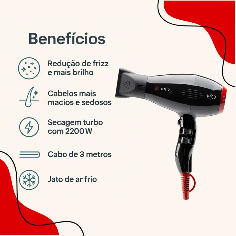 Secador Mq Professional Ionize 127v 2200w