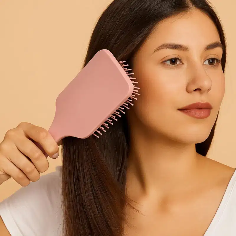 Escova Raquete Grande Mq Beauty Macarron Collection Rosa
