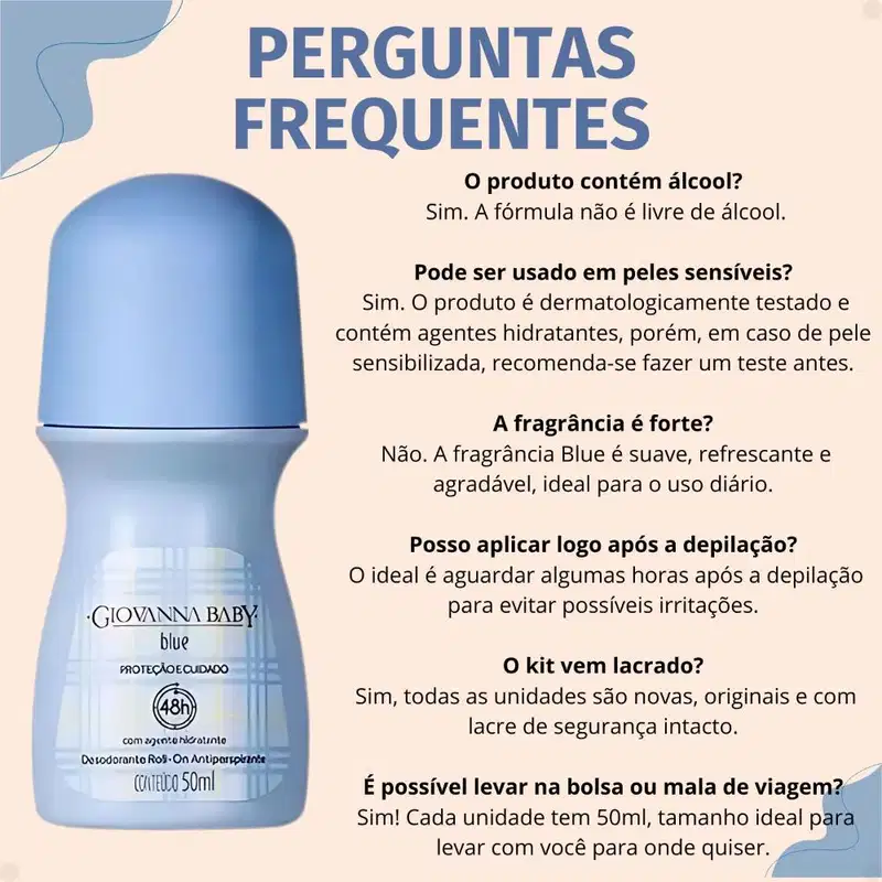 Kit Giovanna Baby: 6 Desodorante Roll-On Blue