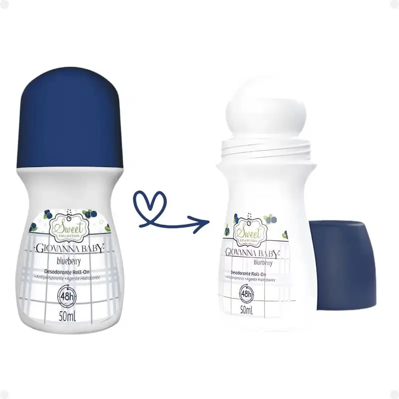 Kit Giovanna Baby: 6 Desodorante Roll-On Blueberry