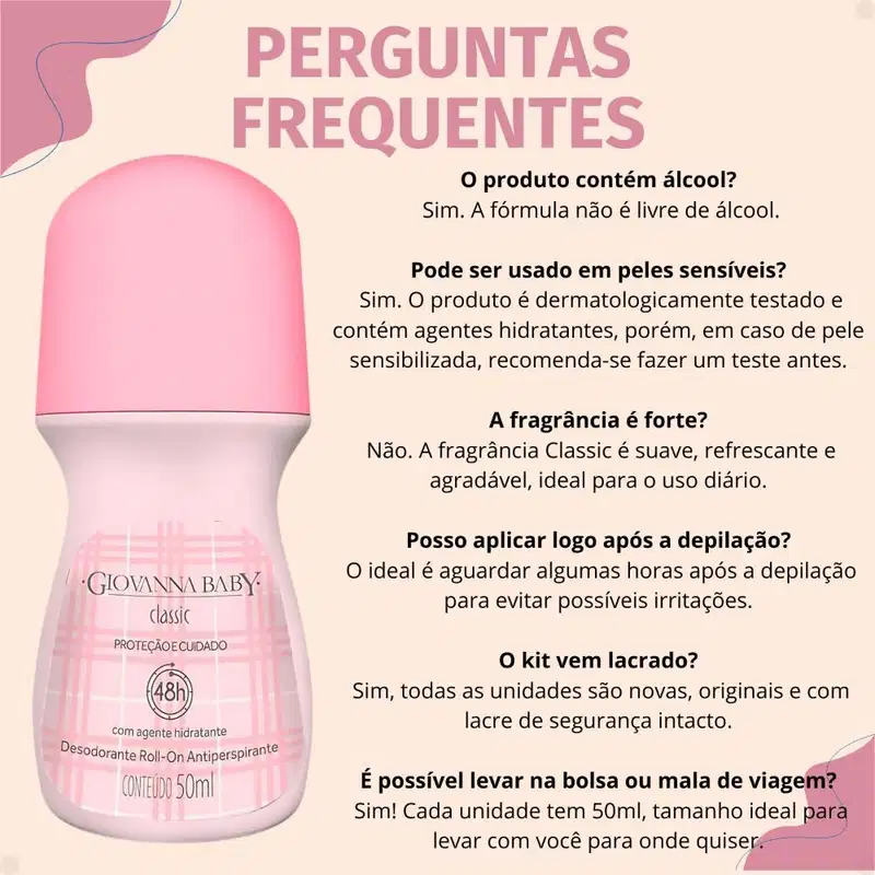 Kit Giovanna Baby: 4 Desodorante Roll-On Classic