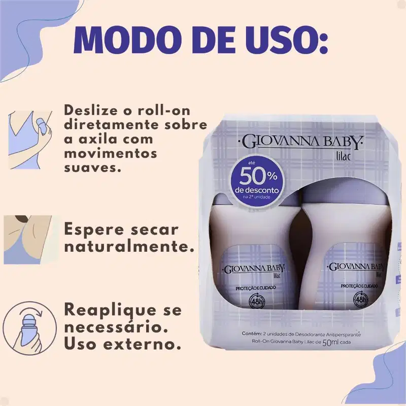 Kit Giovanna Baby: 4 Desodorante Roll-On Lilac