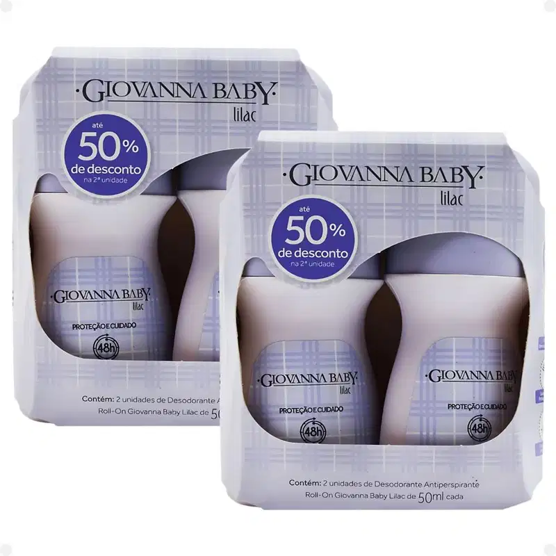Kit Giovanna Baby: 4 Desodorante Roll-On Lilac