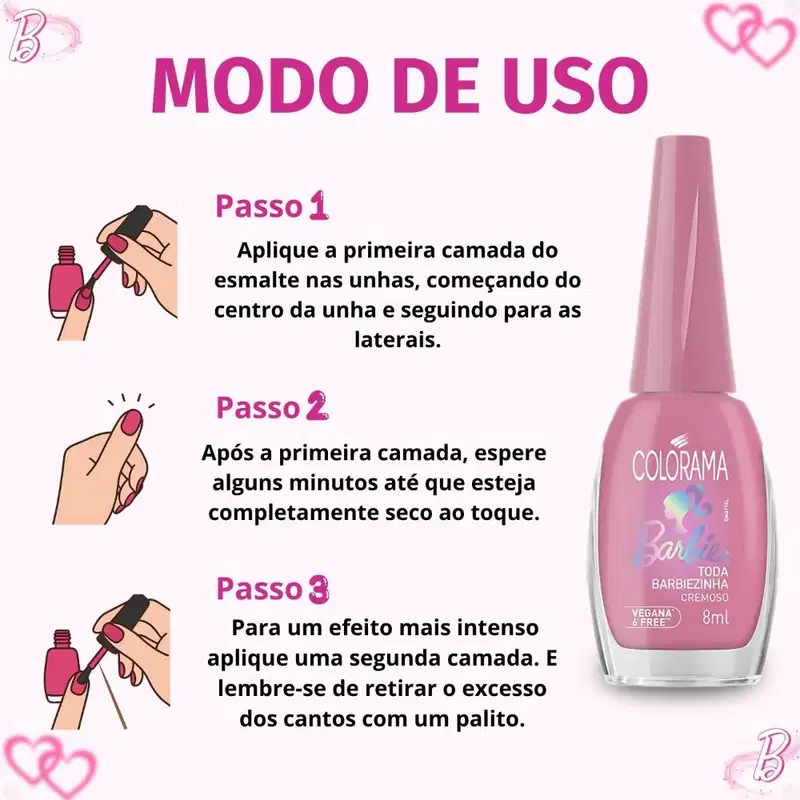 Esmalte Cremoso Colorama Barbie Toda Barbiezinha 8ml