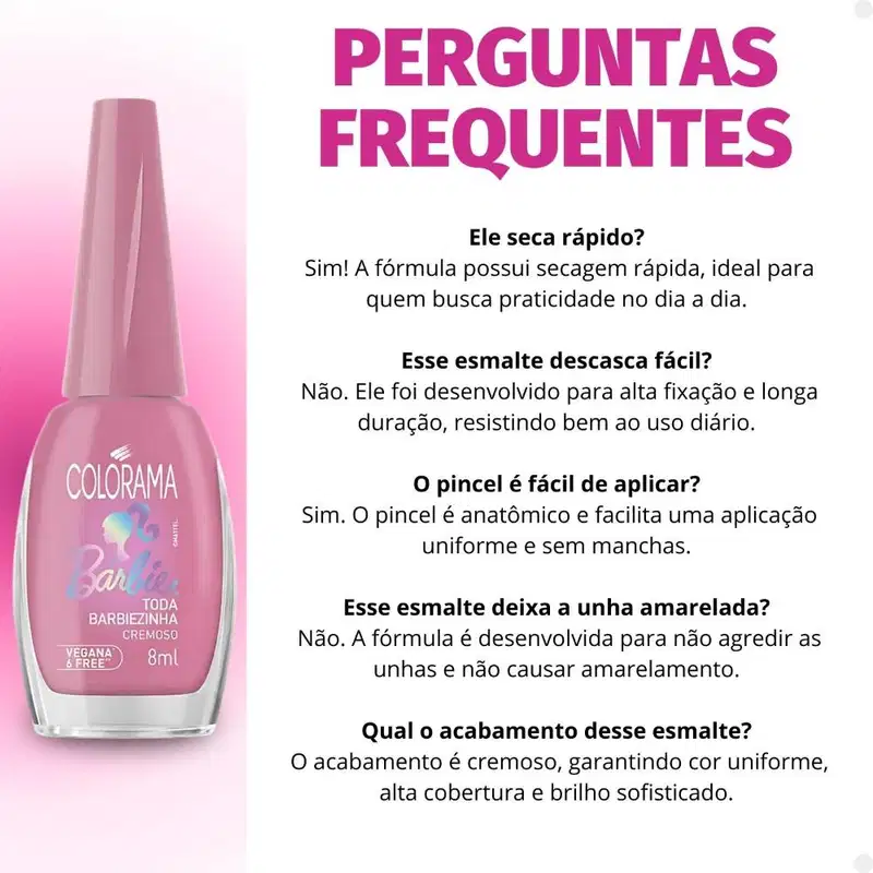 Esmalte Cremoso Colorama Barbie Toda Barbiezinha 8ml