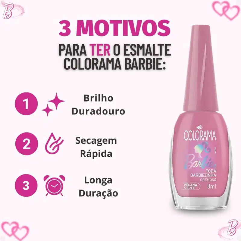 Esmalte Cremoso Colorama Barbie Toda Barbiezinha 8ml