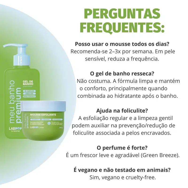 Kit LabPop by Labotrat Green Breeze: Gel de Banho e Mousse Esfoliante