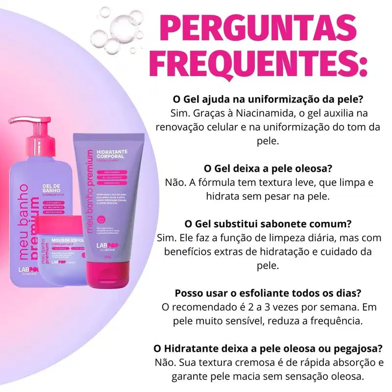Kit LabPop by Labotrat Bubblegum Witch: Gel de Banho, Mousse Esfoliante e Hidratante Corporal