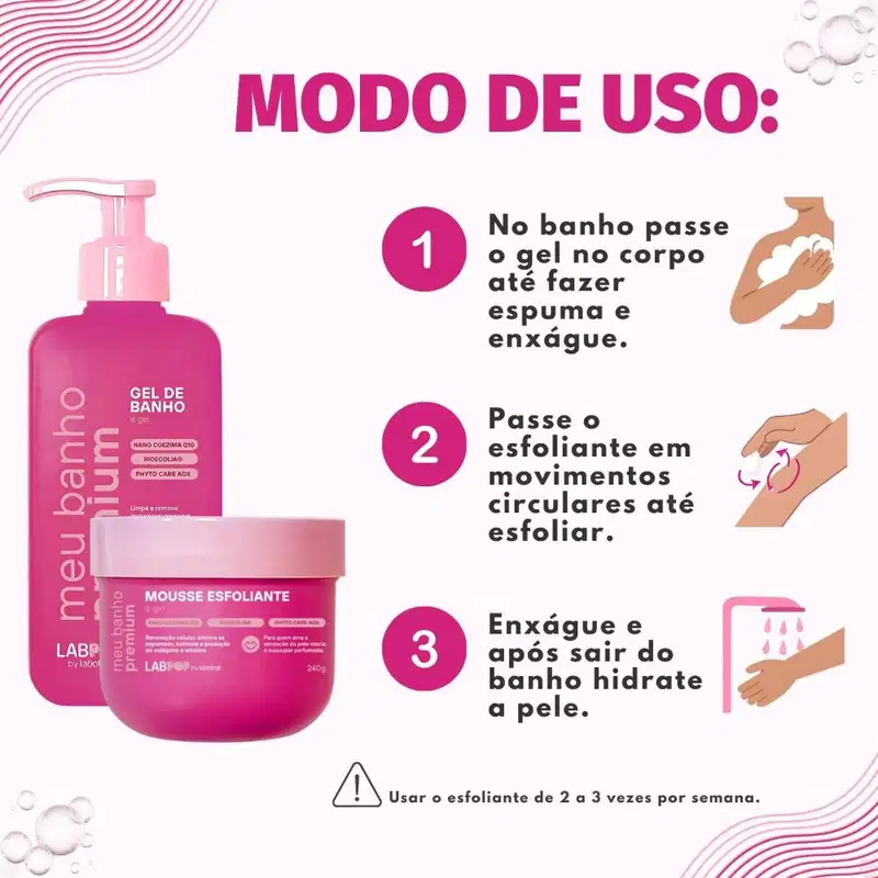Kit LabPop by Labotrat It Girl: Gel de Banho e Mousse Esfoliante