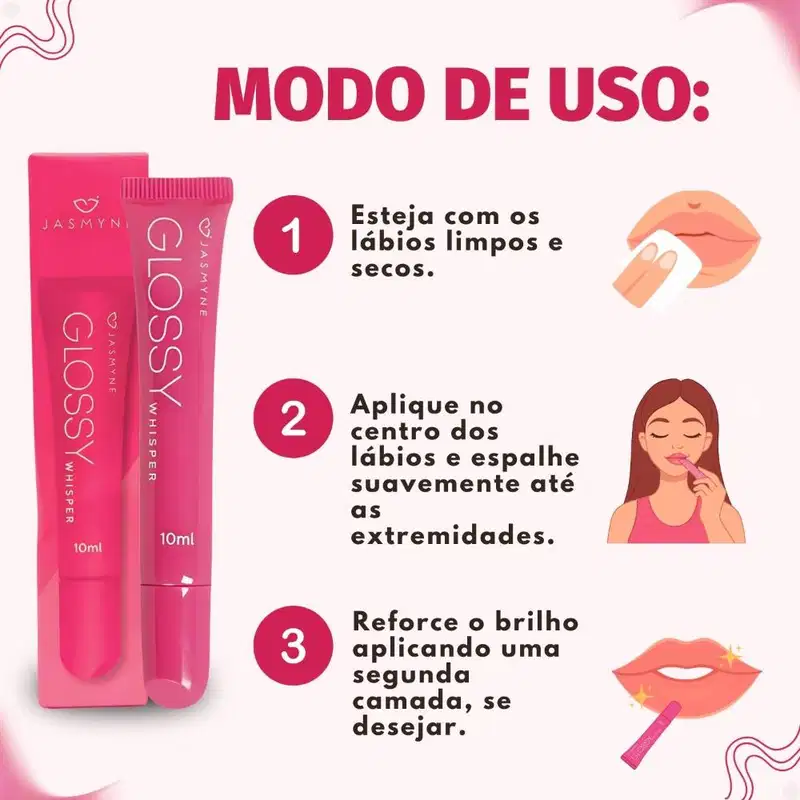 Brilho Labial Jasmyne Glossy Whisper Blush blossom J0101