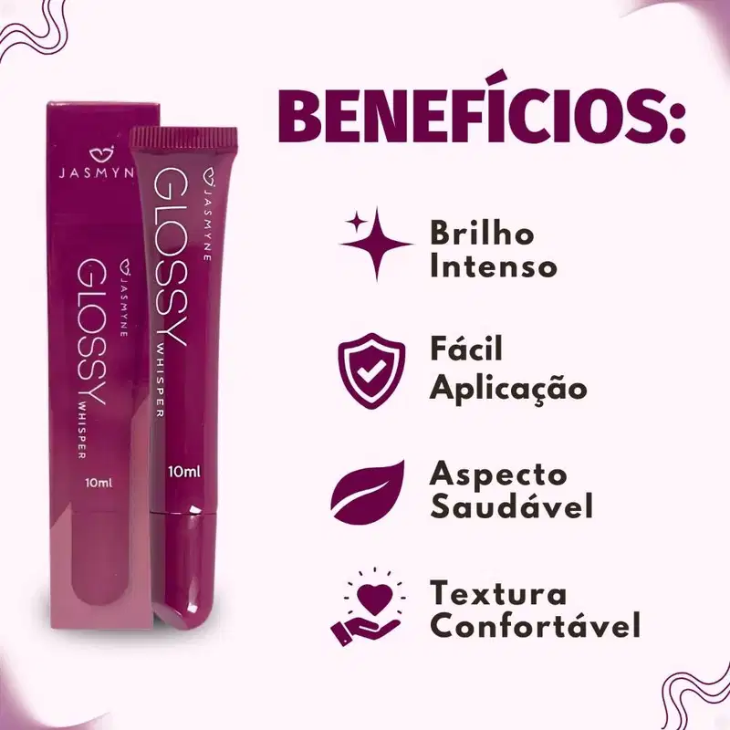 Brilho Labial Jasmyne Glossy Whisper Plum Allure J0101