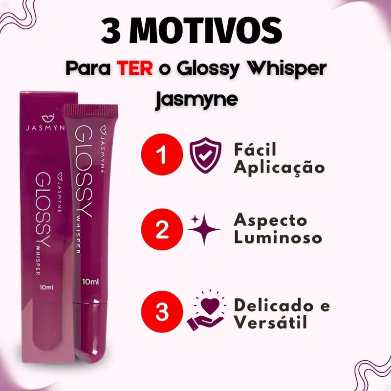 Brilho Labial Jasmyne Glossy Whisper Plum Allure J0101
