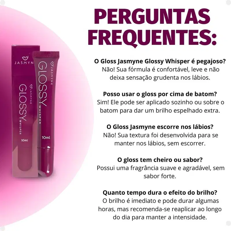 Brilho Labial Jasmyne Glossy Whisper Plum Allure J0101