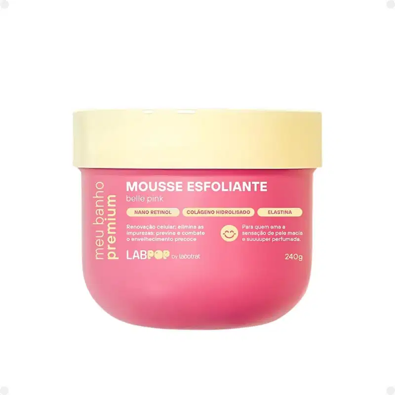 Kit LabPop by Labotrat Belle Pink: Gel de Banho, Mousse Esfoliante, Hidratante Corporal e Body Splash