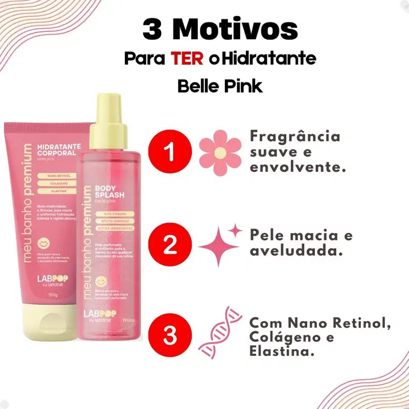 Kit LabPop by Labotrat Belle Pink: Hidratante Corporal e Body Splash