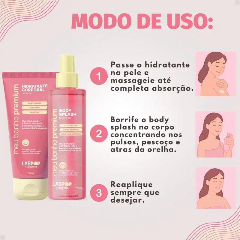 Kit LabPop by Labotrat Belle Pink: Hidratante Corporal e Body Splash