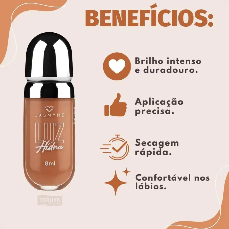 Brilho Labial Jasmyne Luz Hidra Caramelo J0116