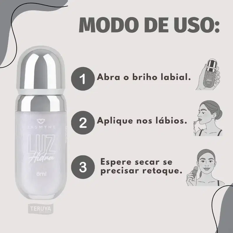 Brilho Labial Jasmyne Luz Hidra  Cristal Claro J0116